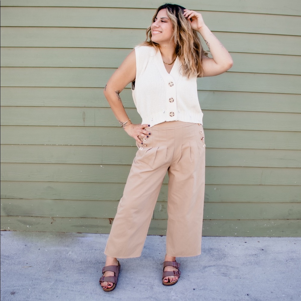 Wide Leg Pants in Khaki